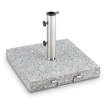 blumfeldt Schirmherr 25SQ - Supporto Ombrellone da Terrazza, Quadrato, in Granito, 25 kg, Superficie 45 x 45 cm, Fusto in Acciaio Inox, Grigio Lucido