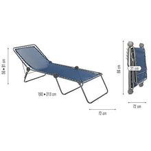 Lafuma Lettino, Pieghevole con schienale regolabile, Sospensione a lacci, Siesta L, Batyline, Blu, LFM2293-8547