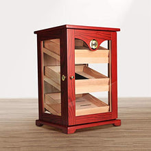 100 Sigari Raffreddamento Humidor Household Sigaro Idratante Governo Cedar Cigar Locker Tre Piani Dello Spazio Glass Cabinet Igrometro Esterno ( Color : Red , Size : 33.4*29*49cm )
