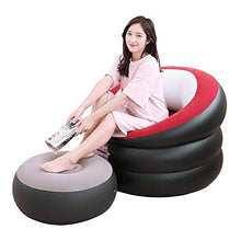 Divano Gonfiabile Per Sedie Con Ottomana, Divano Per Sedili Portatile Per Esterno Da Gioco Per Lettino Campeggio Per Esterni Da Campeggio Giardino Tessuto Floccato Singolo ( colore : With footstool )