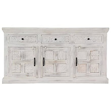 vidaXL Credenza Armadietto con Cassetti e Ante Mobiletto Decorativo Dispositivi Multimediali Bianco 140x40x74 cm Legno Massello Mango