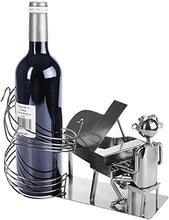 BRUBAKER Portabottiglia da Vino dal Raffinato Design Pianista con Pianoforte - Portabottiglie per Vino in Metallo con Biglietto di Auguri