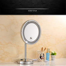 specchio trucco,specchio trucco,Specchio per il trucco a LED in rame da 8 pollici, specchio per il trucco luminoso pieghevole di bellezza da tavolo-oro