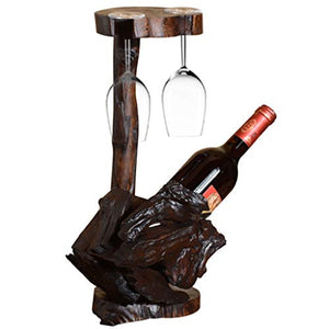TQJ Portavini Parete Vintage Vino Supporto del Vino Wine Rack Shelf Vintage Teak Wood Regali dei Mestieri Decorazioni Domestiche Decorazioni Interne