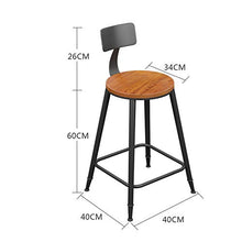 LULUVicky Seggiolone Sgabelli da Bar, Sedia da Bar in Legno Massello in Stile Industriale Semplice (Size:40 * 40 * 86CM; Color:Black)