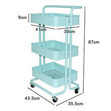 Scaffale per Tutti Gli Usi 3 Tier Mesh Serving Rolling Trolley Multifunzionale Carrello portaoggetti Utility capacità Massima di carico 20 kg Adatto per Home Office Carrelli di stoccaggio