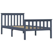 FAMIROSA Giroletto con 2 Cassetti Grigio in Massello di Pino 90x200 cm-0702