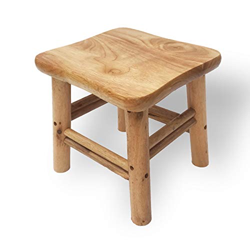 KELUNIS Sgabello con Gradini in Legno Massello, Poggiapiedi Leggero Fatto A Mano Piccola Panchina Domestica per Cucina, Soggiorno, Camera da Letto,B
