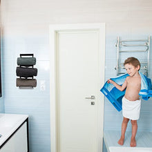 Relaxdays Porta Asciugamani, Mensole, Ripiani Porta Salviette, Cromo, HLP 44x18x16 cm, Argento/Nero