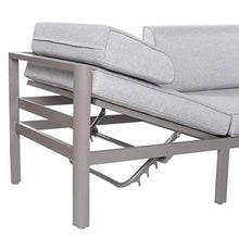 LOLAhome Divano da giardino angolare con modulo reclinabile grigio alluminio da 226 x 226 x 65 cm