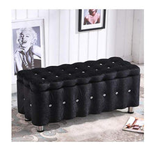 Pouf Panca Ottomana Stoccaggio Ottomano Bench Poggiapiedi Trapuntato in Tessuto Imbottito Scarpe Panca Living Room Divano Banco Bedroom End Sgabello Poggiapiedi con Ascensore Top