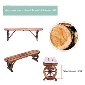 Panchina da giardino in legno per esterni 2-3 posti panchina da giardino in legno massello anticorrosivo senza schienale, fioriera per terrazza da giardino con piedini a ruota,usata per prato,ingres
