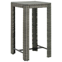 FAMIROSA Tavolo da Bar da Giardino Grigio 60,5x60,5x110,5 cm Polyrattan