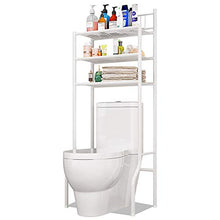 Yangyang Scaffale Bagno Scaffale Bagno e WC, Mobile sopra Toilettes, Ripiani di Lavatrice, Scaffale Salvaspazio con Mensole Organizer, 3 Ripiani, 61cm × 37cm ×151cm, Bianco
