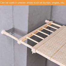 HJCC Scaffale Telescopico per Armadio, Regolabile, Non Richiede Forature, in Acciaio al Carbonio, per Camera da Letto, Bagno, Cucina,Marrone