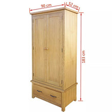 Armadio Roderick Irving Armadio con 1 cassetto in quercia Armadio Dimensioni: 90 x 52 x 183 cm (L x P x A)