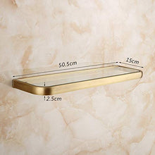 DNSJB Mensola in Vetro temperato, mensola Bagno, Porta Trucco Completo in Rame, Imitazione Antico scaffale monostrato Mensola Bagno in Oro Rosa, 20 '' × 5,9 ''