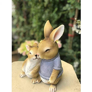 SDHUA Rabbit Garden Statue Resin Rabbit Regalo per Child Doll Micro Paesaggio Anime Figure Simulazione Animale Domestico Decorazione Giardino