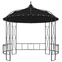 Goliraya Gazebo Padiglione da Giardino Rotondo Tetto Antracite con Struttura in Ferro,Gazebo in Ferro,Padiglione in Ferro 300 x 290 cm