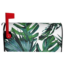 Copertura magnetica per cassetta postale con foglie di palma tropicale di ibisco, design unico, per giardino, cortile, dimensioni standard, 53 x 45 cm