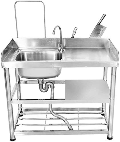 Lavello, casalinghi in Acciaio Inox Multifunzione Sink, Lavabo con Supporto della Piattaforma, lavello Integrato, for Bar Ristorante Hospital Canteen