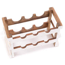 DESIGN DELIGHTS RUSTIKALER - Portabottiglie in legno, 6 bottiglie, 39 x 26 x 20 cm (larghezza x altezza x profondità), colore: 06 bianco