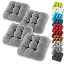Gräfenstayn® Set di 4 Cuscini di Seduta Cuscino Sedia 38cmx38cmx8cm per Interno ed Esterno - 100% Cotone - Molti Colori - Imbottitura Spessa Cuscino Trapuntato/Cuscino per Pavimento (Antracite)