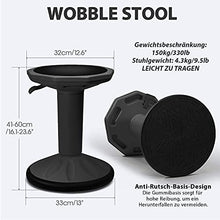 TYLINK Sgabello da Ufficio Ergonomico, Regolabile in Altezza, Sgabello da Lavoro Sit Attivamente, Girevole a 360° per Studio di Casa Ufficio Bar, Buio