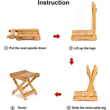 Kuinayouyi, sgabello pieghevole in bambù, per doccia, rasatura delle gambe e poggiapiedi, completamente assemblato, in legno per vasca idromassaggio, per adulti e bambini