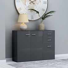 vidaXL - Sideboard Hochglanz-Grau 105x30x75 cm Spanplatte