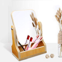 Specchio da tavolo per toeletta Desktop Dressing Specchio, Studio classica in legno specchio rettangolare Ruota alta definizione specchio creativo specchio 26.5 * 17.5CM Specchio per il trucco della s
