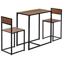 Harbour Housewares Set da Bar per la Colazione Industriale a 2 posti - Tavolo e sedie da Cucina in Legno compatta - Telaio in Metallo - Brown