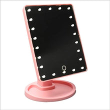 LCSD Specchi Compatti Rosa Vanity Specchio Trucco, Rotazione Calda 360 Gradi Specchio Trucco Regolabile 16/22 Led Illuminato Schermo LED Portatile Luminoso Specchi Cosmetici