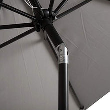 Outsunny Ombrellone da Giardino Φ300cm con Manovella e Inclinabile con Palo Smontabile, Metallo e Poliestere Grigio