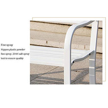 outdoor product Panca da Giardino in Metallo per Esterno，Panchina da Esterno con Schienale E Braccioli,Panca D'ingresso per Esterni con Balcone Decorativo，per Cortile/Portico/Passaggio di Lavoro