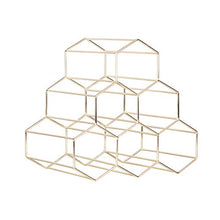 Ferro Wine Rack a Nido d'Ape Contenere 6 Bottiglie per la casa Cucine Forniture Creativo Hexagon Bottle Holder Stand