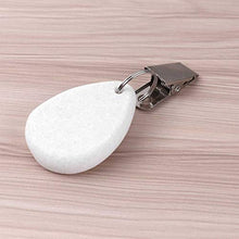 Qfkj Clip di 4 pezzi di pietra a goccia tovaglia Pesi in acciaio inox metallo Clip Fibbie fai da te Appeso Panno Festa Picnic Copertura Abbigliamento Accessori (Colore: Bianco)
