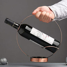 Portabottiglie Vino Supporto del Vino, Cerchio del Metallo del Vino Server, Server Bottiglia, Bevande Presentazione, Design Semplice ed Elegante, Adatto a Quasi Tutte Le Bottiglie,Ottone