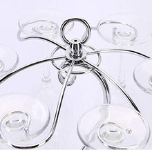 FYLHX Controsoffitto Vino Cremagliera di Vetro Acciaio Inossidabile Freestanding 15 Pollici Portabicchieri da Vino Decorazione della Casa semplicità Cremagliera del Vino Cucina caffè Bar