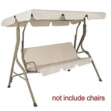 vap26 2 pz/set Patio Swing Canopy Copertura Set, Impermeabile Sunproof Canopy Patio Swing Top Cover+Seat Cover Per 3 Posti Solido