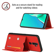 Custodia per telefono con porta carte di credito per oppo A9 2020 / A5 2020 / A11 / A11X (rosso)