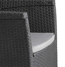 Allibert di Keter Vermont, Mobili da giardino all'aperto sedia reclinabile in rattan - grafite con cuscini grigio