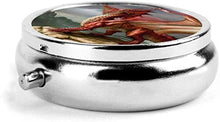 Red Fantasy Dragon, portapillole organizzatore per medicina e vitamina con 3 scomparti, custodia portatile per pillole da viaggio
