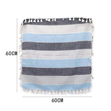 Weisin Dining Table Cloth Blue Spliced Stripe Tassel Tablecloth Decorative Home Accessory,Blu Navy