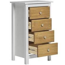 VS Venta-stock Cassettiera Bonnie 4 cassetti, Colore Bianco, 46 X 35 X 80 cm