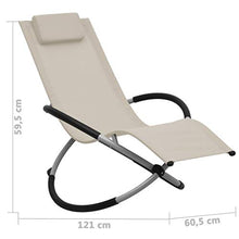 Tidyard Lettino Prendisole per Bambini in Acciaio Crema, Lettini da Giardino, Sedie a Sdraio da Giardino, Lettino da Esterno 60,5 x 121 x 59,5 cm