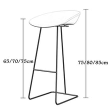 LLT Pratico sgabello Sgabelli colazione Bar Dining Chair Bar Stool Pianale da cucina bianco/oro/metallo di sicurezza Black Frame Pp Sedile Carico massimo 120Kg,Oro,65CM