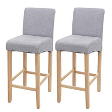 Mendler Coppia sgabelli HWC-C33 Lounge Legno Tessuto - Grigio Chiaro Piedi Chiari