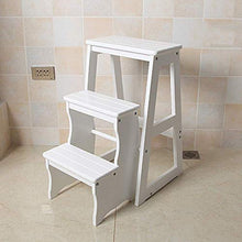 Gradini Pieghevoli in Legno, scarpiera Portatile Sgabello con Gradino in Legno massello, Scala Pieghevole per Interni per Adulti, Supporto per Fiori in Legno con Telaio per Piante, Attrezzi Pesanti