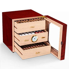 Umidificatore per Sigari Armadietto per Sigari Scatola per Umidificazione per Sigari Legno di Cedro Legno Massello Struttura in Legno A Tre Strati Grande capacità può Contenere 50 Sigari